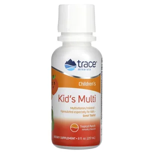 Trace Minerals Kid's Multi, Tropical Punch, multiwitamina dla dzieci, 237 ml - Witaminy i minerały - miniaturka - grafika 1