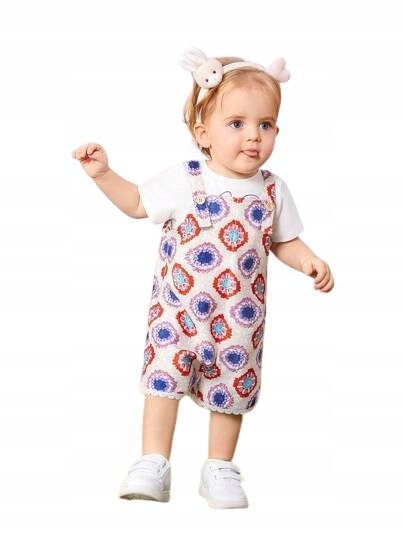 SHEIN KOMBINEZON DZIEWCZĘCY KOLOROWY NA LATO 92-98CM ŁAG