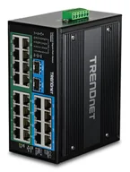 Switche - Trendnet TI-PG262 łącza sieciowe Nie zarządzany Gigabit Ethernet (10/100/1000) Obsługa PoE Czarny TI-PG262 - miniaturka - grafika 1