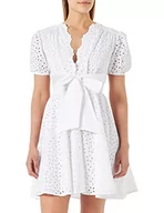 Sukienki - Pinko Damska bawełniana sukienka Aureo z haftem śpiewanym, Z04_biały Brill, 30 - miniaturka - grafika 1