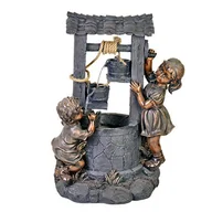Fontanny ogrodowe - Fontanna Ogrodowa Z Polirezynu 3 Poziomy Led 64 Cm - miniaturka - grafika 1