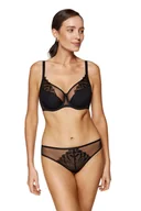 Majtki damskie - Gorteks Figi Angel Czarny z Haftem Czarny 48 - miniaturka - grafika 1