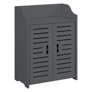 Szafka łazienkowa Trosa 62 x 45 x 25 cm Szafka łazienkowa Szafka wisząca Szafka do przechowywania Szafka boczna WPC Ciemnoszary [en.casa] - Szafki łazienkowe - miniaturka - grafika 1