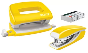 Zszywacz + dziurkacz LEITZ WOW mini 10 kartek żółty metalik 55612016 - Zszywacze biurowe - miniaturka - grafika 1