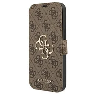 Etui i futerały do telefonów - Guess GUBKP13X4GMGBR iPhone 13 Pro Max 6,7" brązowy/brown book 4G Big Metal Logo GUE001577-0 - miniaturka - grafika 1