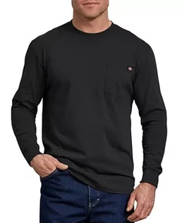Koszulki męskie - Dickies Męska koszulka z długim rękawem i okrągłym dekoltem z długim rękawem, Czarny, XXL - grafika 1