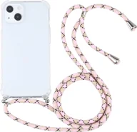 Etui i futerały do telefonów - König Design Etui kompatybilne z Apple iPhone 13 Plastikowe etui na telefon komórkowy z łańcuszkiem - Etui na telefon komórkowy różowe - miniaturka - grafika 1