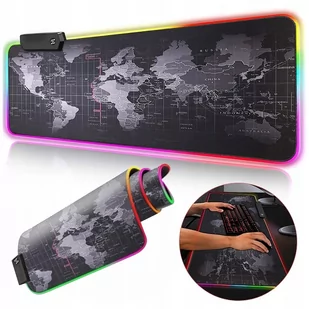 Podkładka pod mysz klawiature świecąca gamingowa xxl 80x30 rgb - Podkładki pod mysz - miniaturka - grafika 1