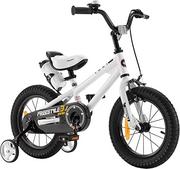 Rowery - Royal Baby Freestyle rower dziecięcy, dla chłopców i dziewczynek, z hamulcem ręcznym i nożnym, 14 cali, biały - miniaturka - grafika 1