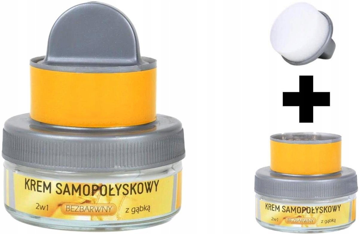 G10-33 Bezbarwna PASTA do butów SKÓRY Krem SAMOPOŁYSKOWY 2w1 Wosk 50 ml APLIKATOR 50 ml