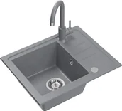 Zlewozmywaki - QUADRON BEN 116 + KATE szary (SILVER STONE) + SYFON z ZAŚLEPKĄ - miniaturka - grafika 1