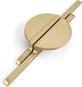 Zawiasy, okucia i inne akcesoria - Uchwyty do szafek, uchwyty do drzwi w kształcie półksiężyca, otwór środkowy z tyłu 2-1/2", 2 sztuki (złote) - miniaturka - grafika 1