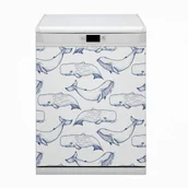 Dekoracje domu - Bluedecor Magnes na zmywarkę HIT Niebieskie Wieloryby 60x80 - miniaturka - grafika 1