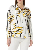 Koszulki i topy damskie - Sisley Bluza damska 5MEDLQ02U koszulka, biała, Ochre and Black 73Y, M - miniaturka - grafika 1