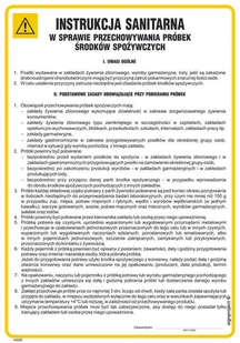 IAG25 INSTRUKCJA SANITARNA W SPRAWIE PRZECHOWYWANIA PRÓBEK ŚRODKÓW SPOŻYWCZYCH, FN - FOLIA SAMOPRZYLEPNA; (245X350MM) - Instrukcje stanowiskowe BHP - miniaturka - grafika 1