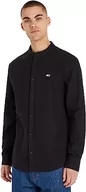 Koszule męskie - Tommy Jeans Męska koszula flanelowa TJM CLSC Mao, Czarny, XL - miniaturka - grafika 1