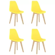 Krzesła - vidaXL Krzesła stołowe, 4 szt., żółte, plastik - miniaturka - grafika 1