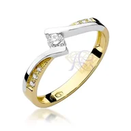 Pierścionki - Pierścionek złoty Au 585 z brylantem 0.16ct - miniaturka - grafika 1
