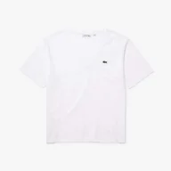Koszulki i topy damskie - Damska Koszulka z krótkim rękawem LACOSTE TEE-SHIRT & TURTLE NECK SHIRT TF8392.001 – Biały - miniaturka - grafika 1