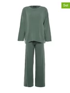 Bluzy damskie - Trendyol 2-częściowy zestaw w kolorze miętowym- bluza, spodnie dresowe - miniaturka - grafika 1