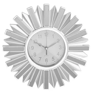 Zegar Ścienny Srebrny Glamour Słońce Do Salonu - Zegary - miniaturka - grafika 1