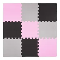 Maty piankowe - Zestaw 9 mat puzzle 90x90 4FIZJO Pastelowy róż - miniaturka - grafika 1