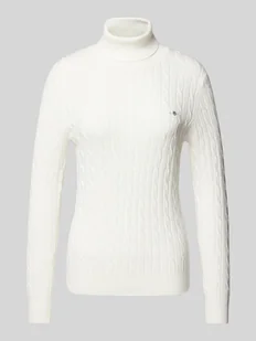 Sweter z dzianiny z golfem - Swetry damskie - miniaturka - grafika 1