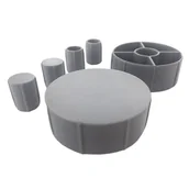 Zawiasy, okucia i inne akcesoria - Zestaw zaślepek na otwory zawiasów szare Delinia iD - miniaturka - grafika 1