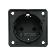 Gniazdka elektryczne - Hager Polo Integro Flow Gniazdo SCHUKO z przesłonami styków antracyt mat 947792505 947792505 - miniaturka - grafika 1