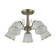 Lampy sufitowe - LOSANNA LAMPA WISZĄCA PATYNOWY 5X40W E14 KLOSZ BIAŁY Z OBWÓDKĄ - miniaturka - grafika 1
