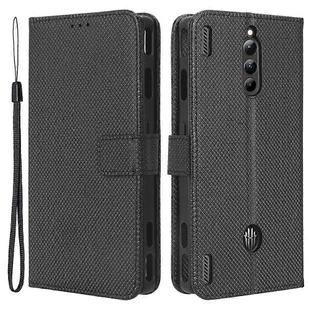 Dla ZTE nubia Red Magic 8 Pro+ 5G / Red Magic 8 Pro 5G Diamond Texture PU Leather Stand Cover Shell Flip Wallet Etui na telefon Czarny - Etui i futerały do telefonów - miniaturka - grafika 1