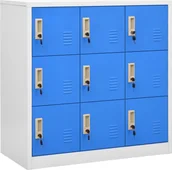 Szafki biurowe - vidaXL Szafka zamykana na klucz, szaro-niebieska, 90x45x92,5 cm, stal - miniaturka - grafika 1