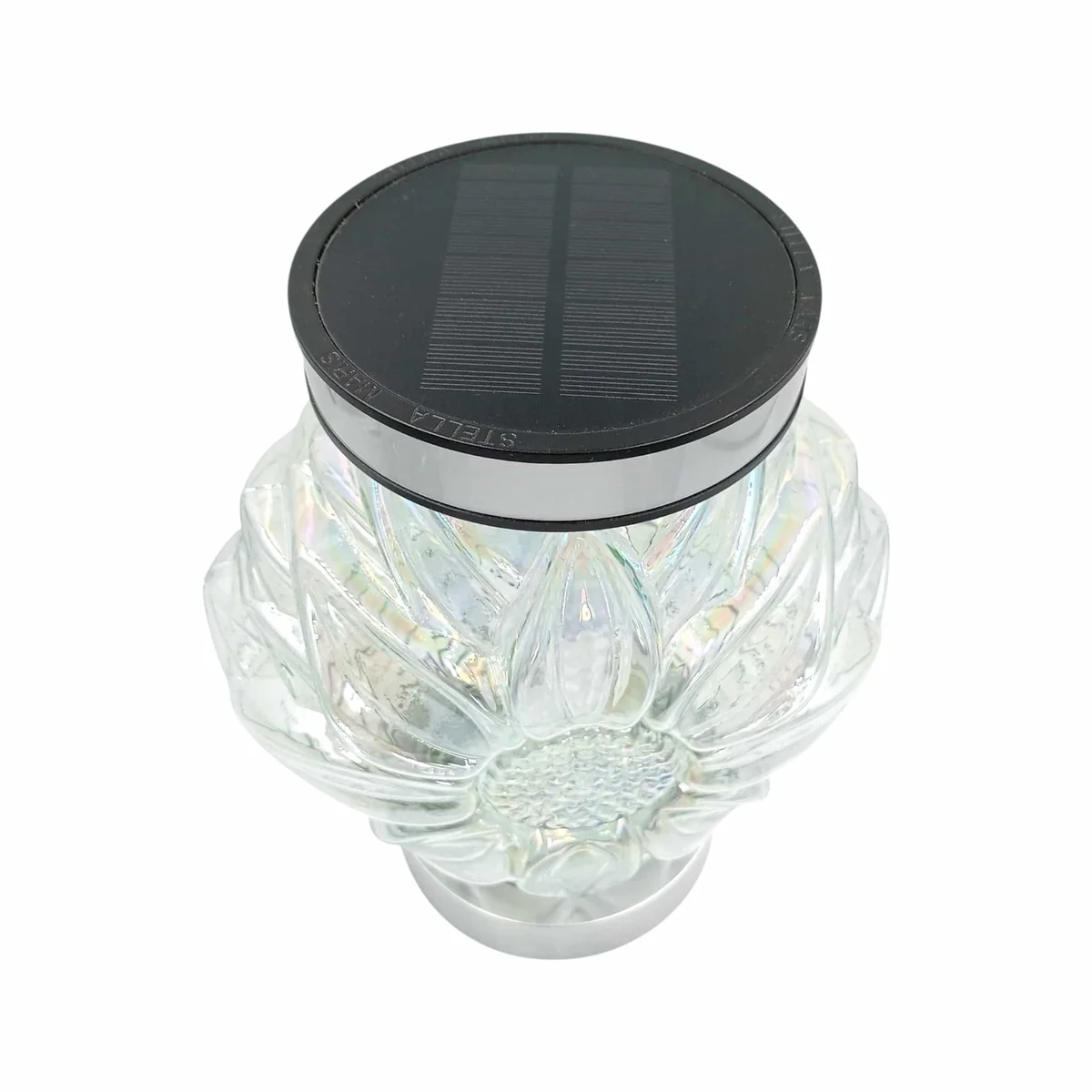 Znicz solarny słonecznik - pomarańczowe światło - 25 cm