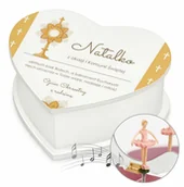 Pamiątka Pierwszej Komunii Świętej - Szkatułka na biżuterię w kształcie serca z pozytywką i nadrukiem dla - miniaturka - grafika 1