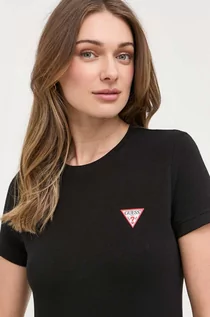 Koszulki sportowe damskie - Guess t-shirt damski kolor czarny - grafika 1
