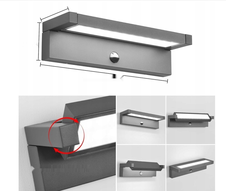 Lampa LED Zewnętrzna z Czujnikiem Ruchu 36W , Antracyt