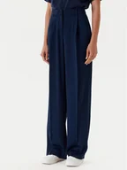 Spodnie damskie - Tommy Hilfiger Spodnie materiałowe WW0WW46749 Granatowy Relaxed Fit - miniaturka - grafika 1