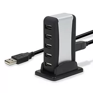 Huby USB - Waytex 12342 USB 2.0 Hub (7-Port) schwarz - miniaturka - grafika 1