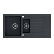 Zlewozmywaki - STEINER Zlewozmywak granitowy 1,5 komory czarny BRUCE 156 HCQB9950CZK - miniaturka - grafika 1