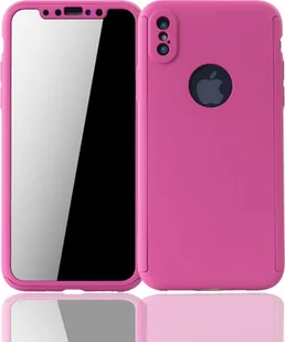 Etui na telefon komórkowy Pokrowiec ochronny na Apple iPhone XS Pełna obudowa Osłona ekranu 360 Różowy - Etui i futerały do telefonów - miniaturka - grafika 1