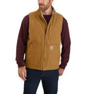 Kamizelki męskie - Kamizelka Carhartt Washed Duck SherpaLined Brown - miniaturka - grafika 1