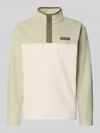 Swetry męskie - Sweter z polaru ze stójką i detalem z logo - miniaturka - grafika 1