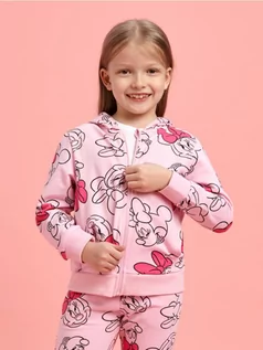Swetry dla dziewczynek - Sinsay - Bluza z kapturem Myszka Minnie - różowy - grafika 1