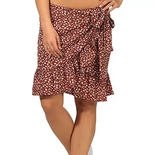 Spódnice - ONLY Damska spódnica Onlolivia Wrap Skirt WVN Noos, henna, XL - grafika 1