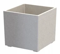 Donice - Granitowa Donica Kwadratowa Kubi M Na Zewnątrz Beż - miniaturka - grafika 1