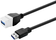 Adaptery i przejściówki - VivoLink Keystone White USB3.0 A-Female to A-Male PROKEYUSB3AFM3W - miniaturka - grafika 1