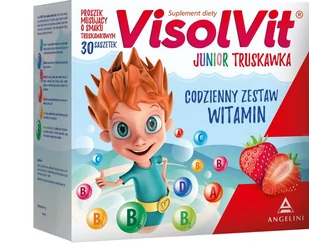 Visolvit Junior Truskawka 30 sasz. - Przeziębienie i grypa - miniaturka - grafika 1