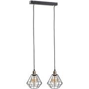 Lampy sufitowe - KET Loftowa LAMPA wisząca industrialna OPRAWA druciany ZWIS metalowy złoty KET444 - miniaturka - grafika 1