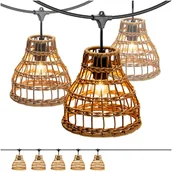 Lampy ogrodowe - ZESTAW CRETE Girlanda ogrodowa 5m + kabel 10m + 5x klosz R1 + żarówki - miniaturka - grafika 1