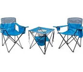 Meble ogrodowe - Składany stół kempingowy + 2x krzesło niebieski - miniaturka - grafika 1